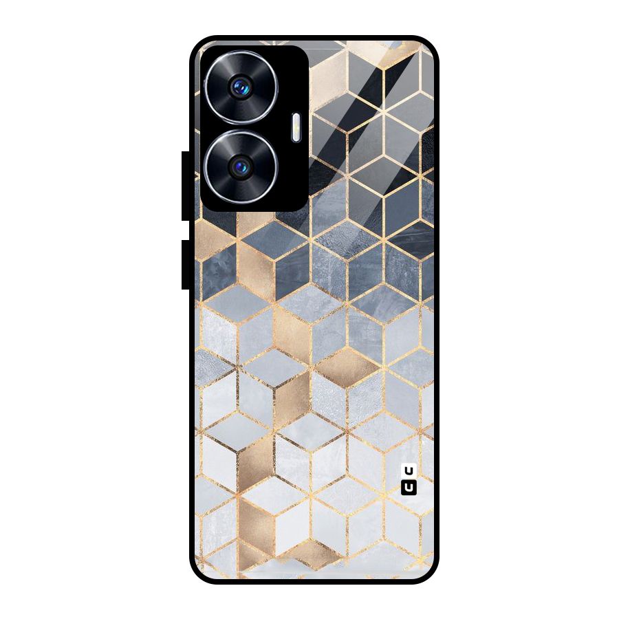 Blues And Golds Glass Back Case for realme C55