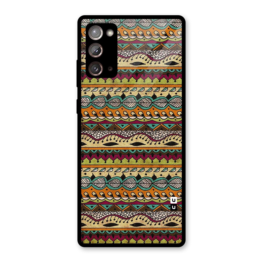 Bohemian Style Aztec Art Glass Back Case for Galaxy Note 20