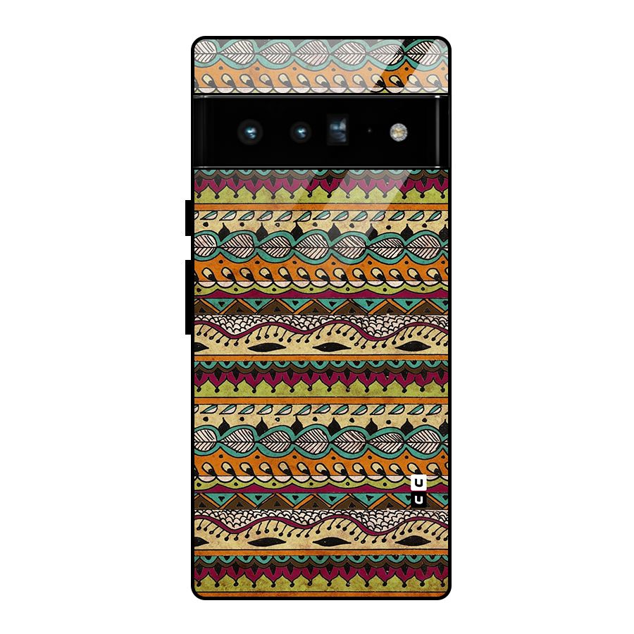 Bohemian Style Aztec Art Glass Back Case for Google Pixel 6 Pro