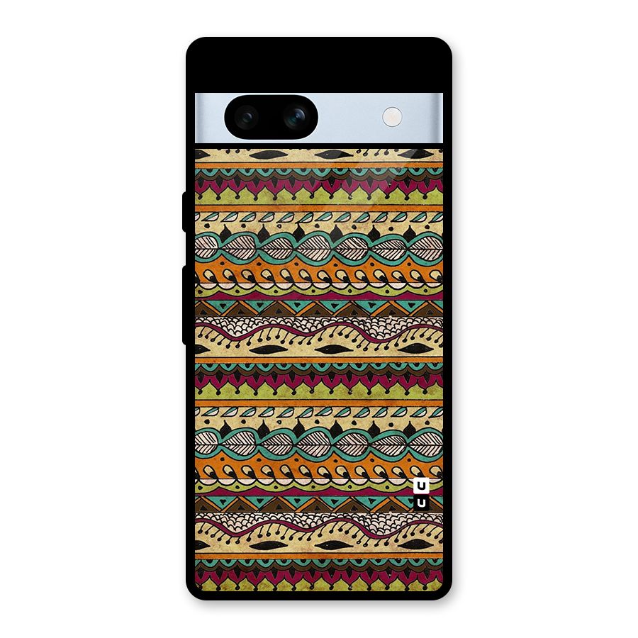Bohemian Style Aztec Art Glass Back Case for Google Pixel 7a