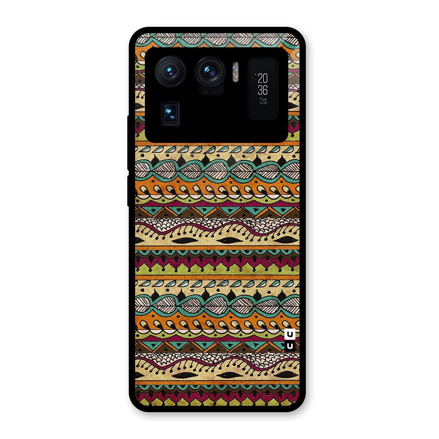 Bohemian Style Aztec Art Glass Back Case for Mi 11 Ultra