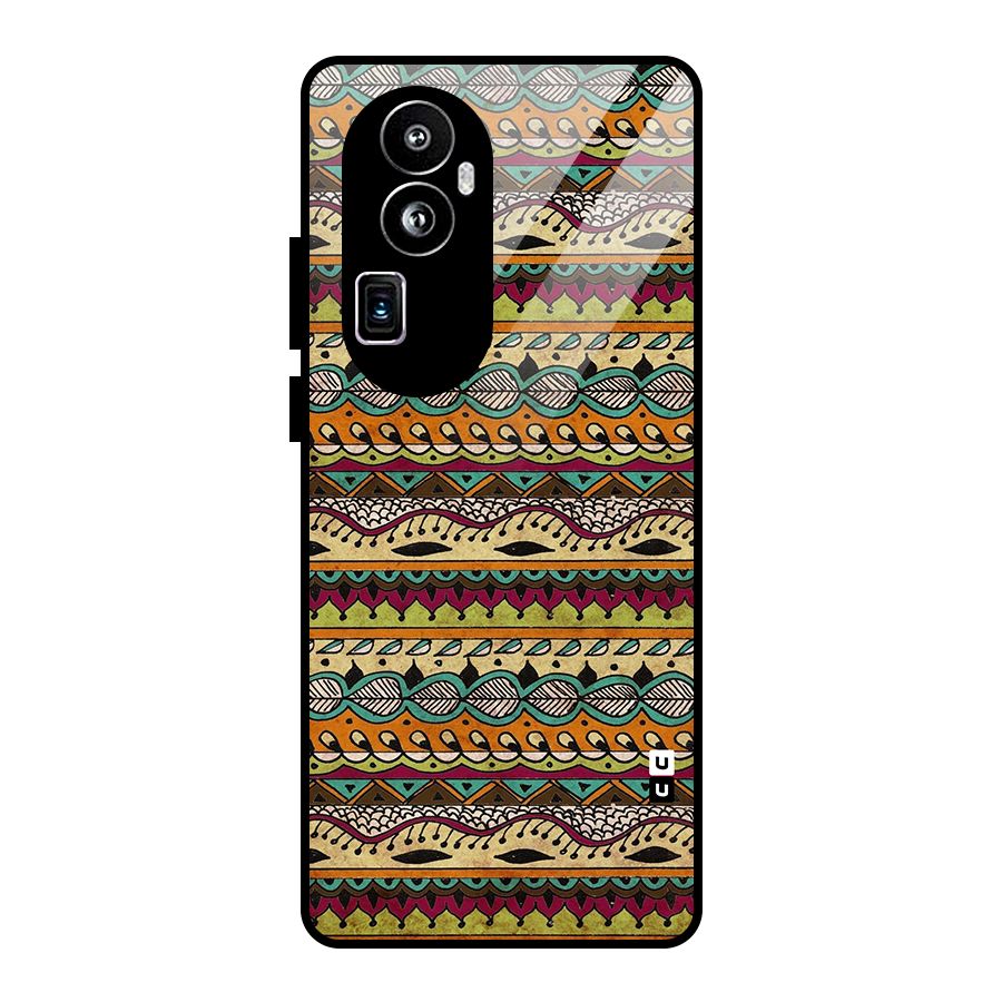 Bohemian Style Aztec Art Glass Back Case for Oppo Reno10 Pro Plus