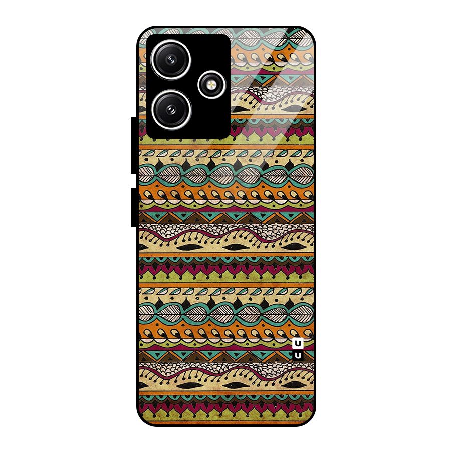 Bohemian Style Aztec Art Glass Back Case for Poco M6 Pro
