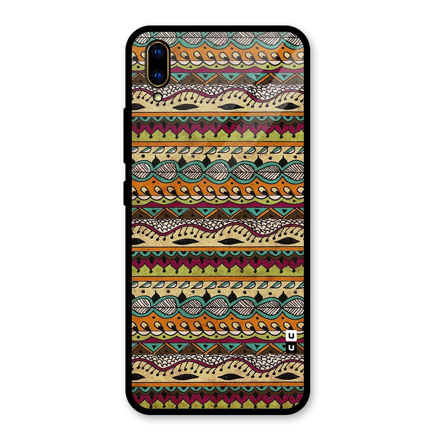 Bohemian Style Aztec Art Glass Back Case for Vivo V11 Pro