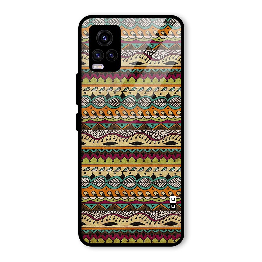 Bohemian Style Aztec Art Glass Back Case for Vivo V20 2021