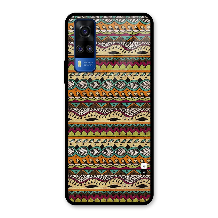 Bohemian Style Aztec Art Glass Back Case for Vivo Y31