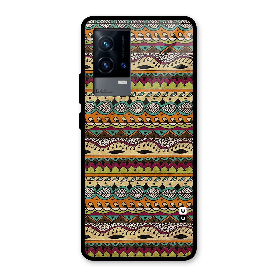 Bohemian Style Aztec Art Glass Back Case for iQOO 9 5G