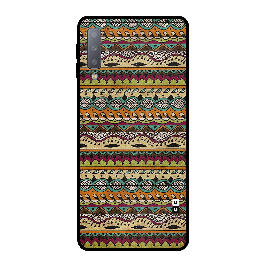 Bohemian Style Aztec Art Metal Back Case for Galaxy A7 (2018)