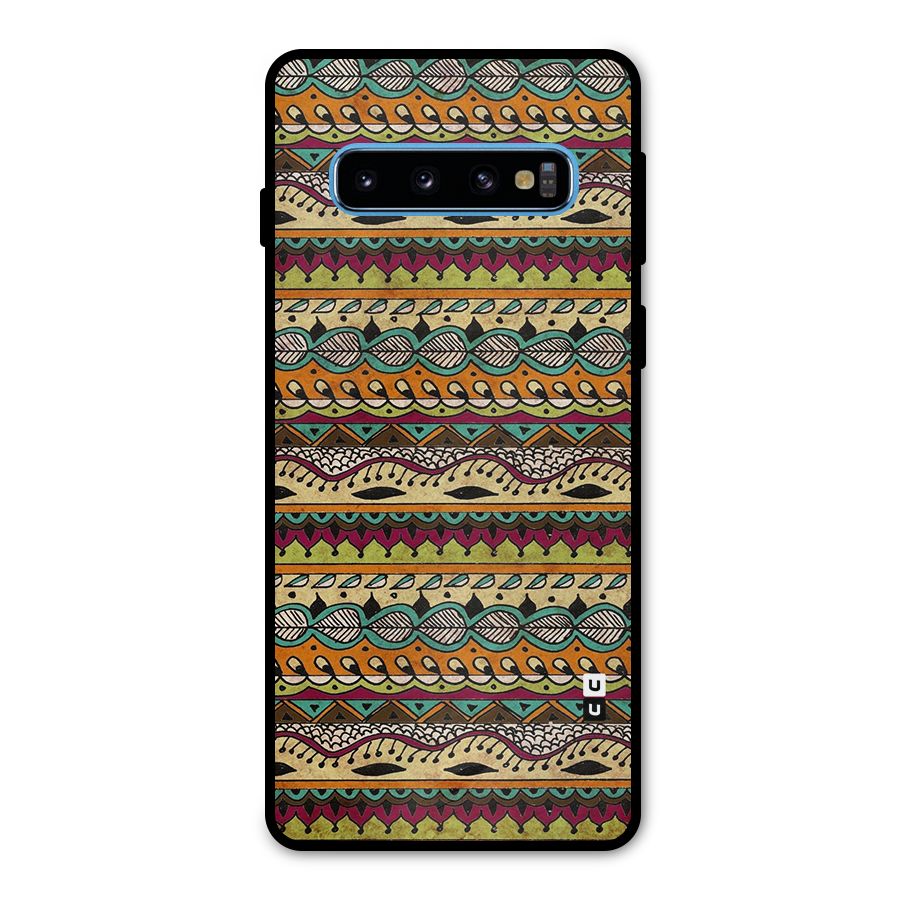 Bohemian Style Aztec Art Metal Back Case for Galaxy S10