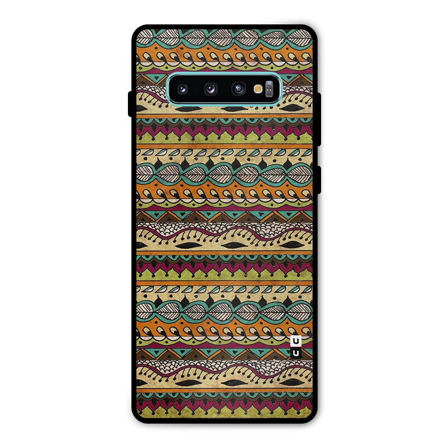 Bohemian Style Aztec Art Metal Back Case for Galaxy S10 Plus