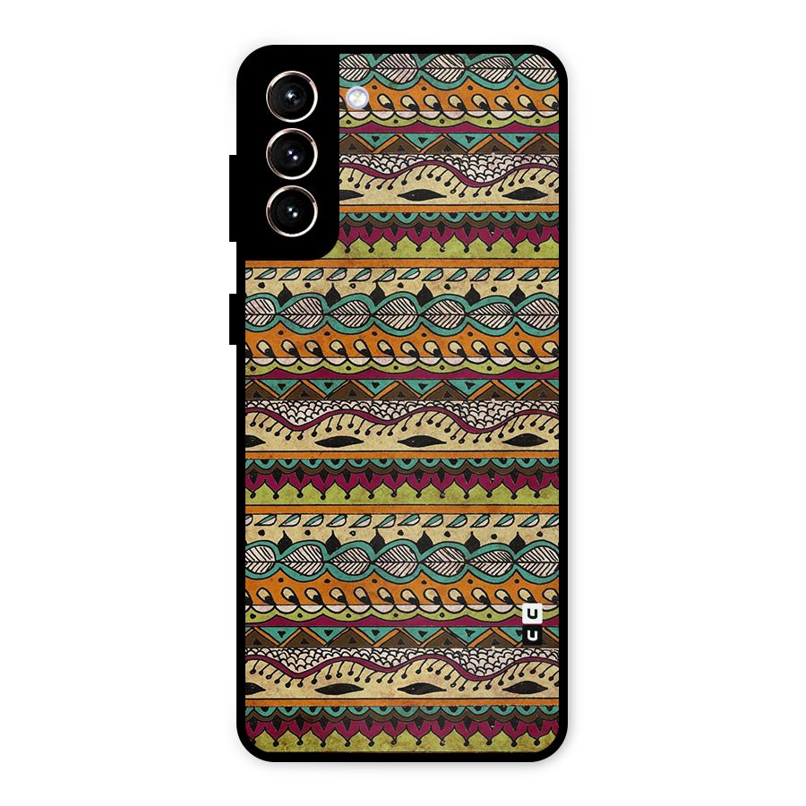 Bohemian Style Aztec Art Metal Back Case for Galaxy S21 Plus