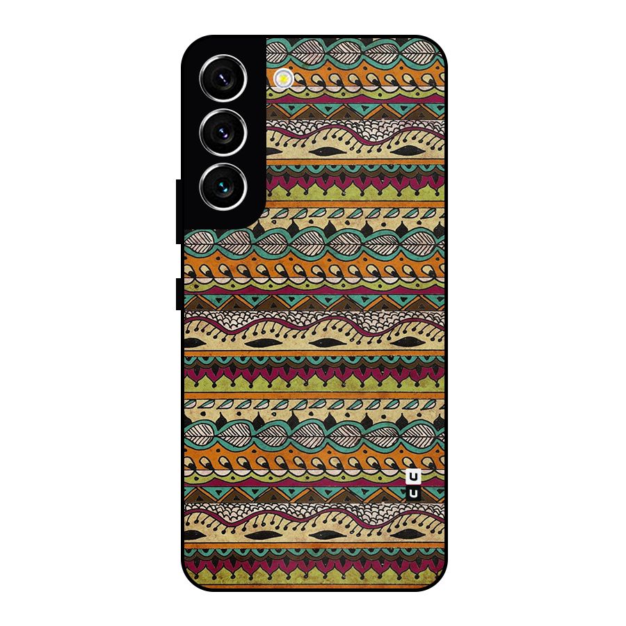 Bohemian Style Aztec Art Metal Back Case for Galaxy S22 5G