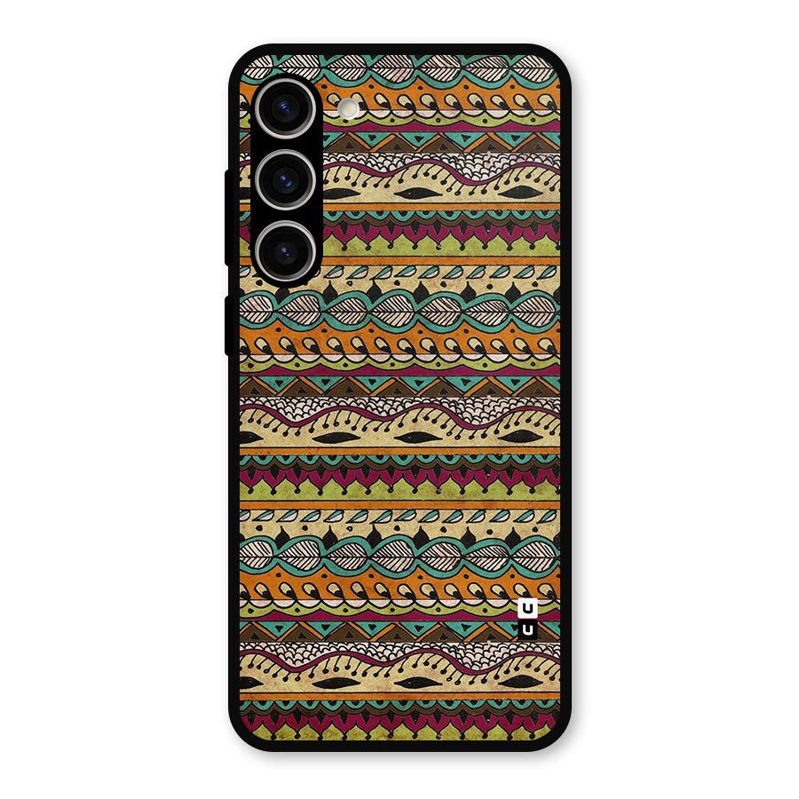 Bohemian Style Aztec Art Metal Back Case for Galaxy S23 Plus