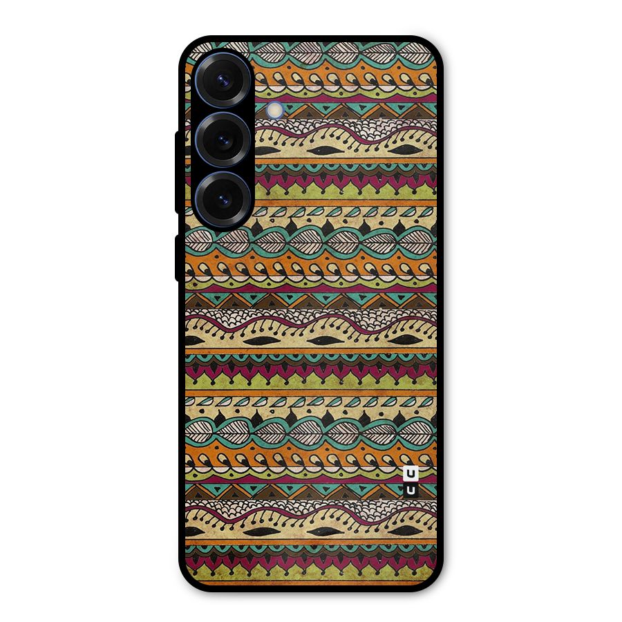 Bohemian Style Aztec Art Metal Back Case for Galaxy S25 Plus