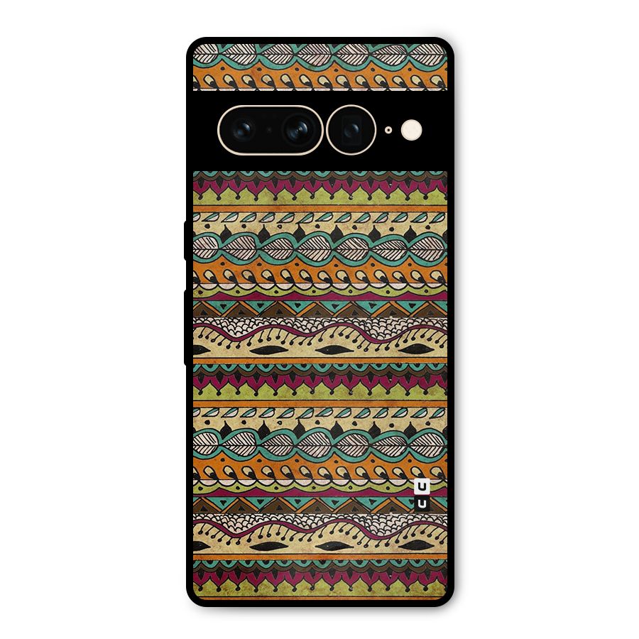 Bohemian Style Aztec Art Metal Back Case for Google Pixel 7 Pro