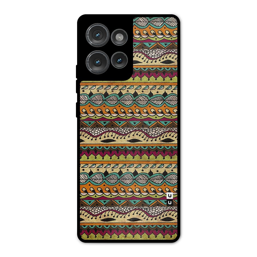 Bohemian Style Aztec Art Metal Back Case for Motorola Edge 50