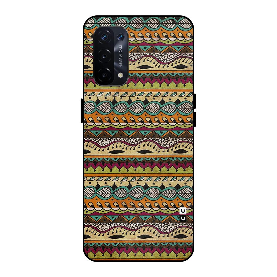 Bohemian Style Aztec Art Metal Back Case for Oppo A74 5G