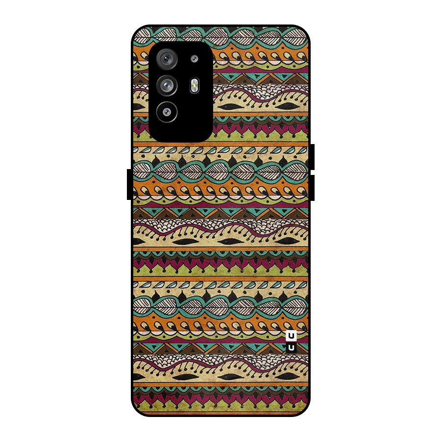 Bohemian Style Aztec Art Metal Back Case for Oppo F19 Pro Plus 5G