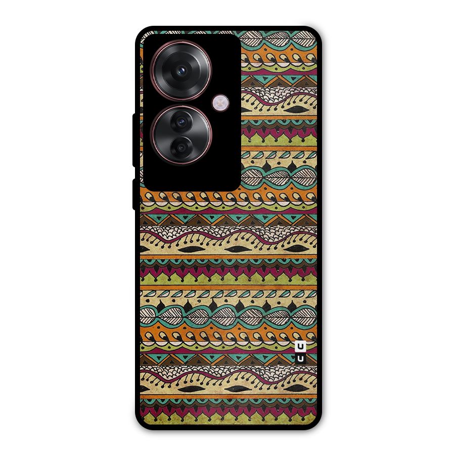 Bohemian Style Aztec Art Metal Back Case for Oppo F25 Pro