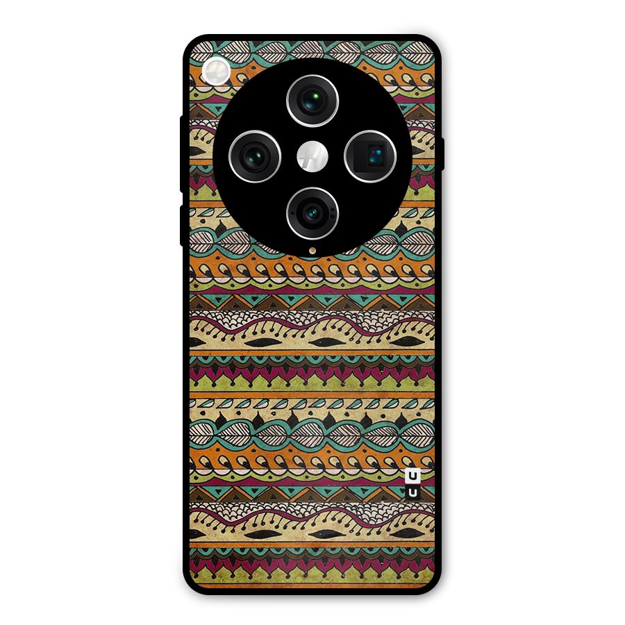 Bohemian Style Aztec Art Metal Back Case for Oppo Find X8 Pro
