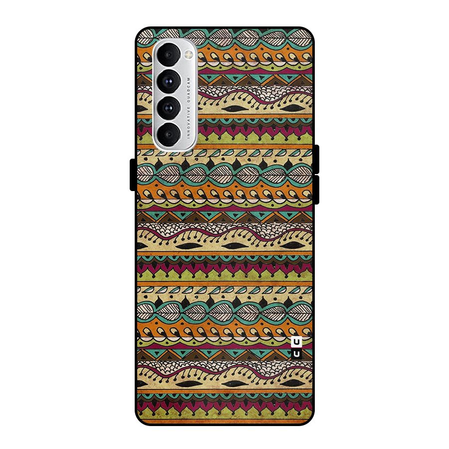 Bohemian Style Aztec Art Metal Back Case for Oppo Reno4 Pro