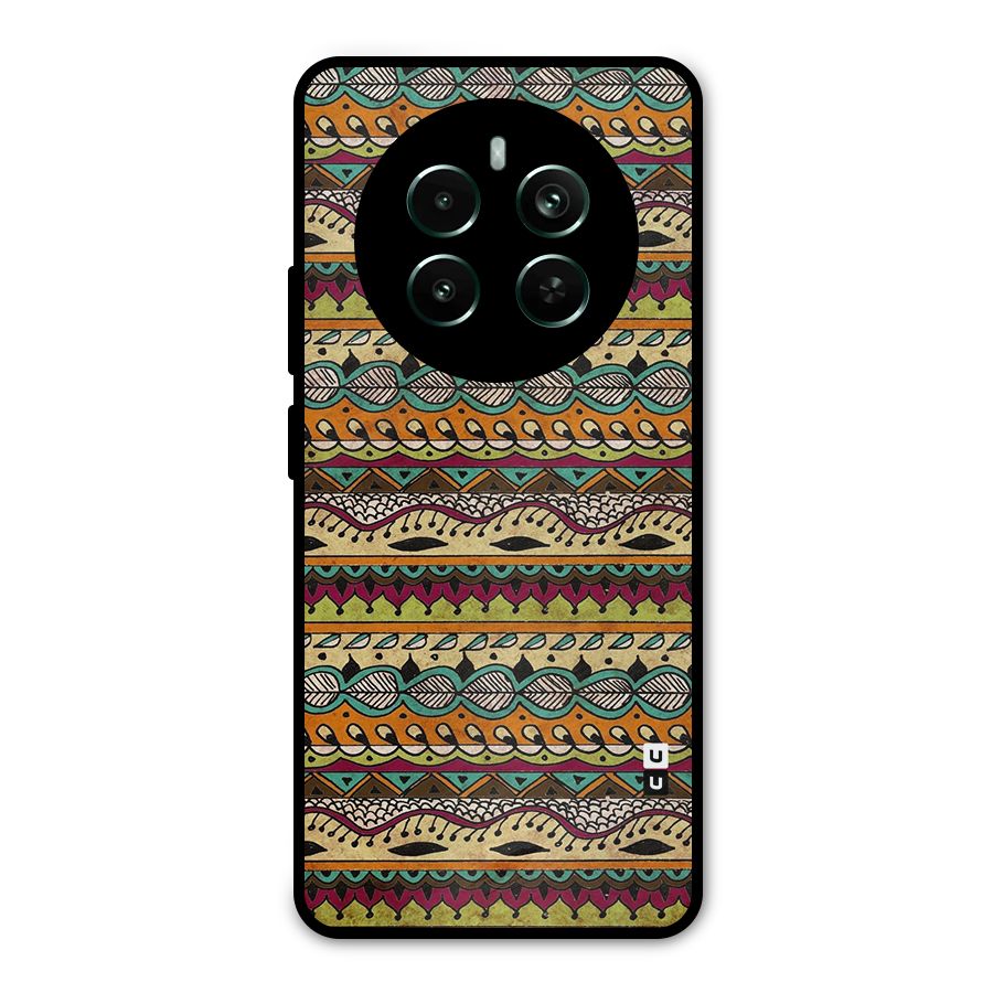Bohemian Style Aztec Art Metal Back Case for Realme 12 Pro Plus