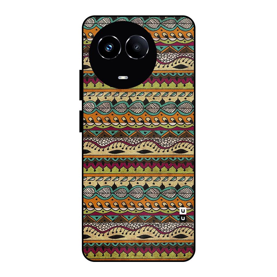 Bohemian Style Aztec Art Metal Back Case for Realme Narzo 60X