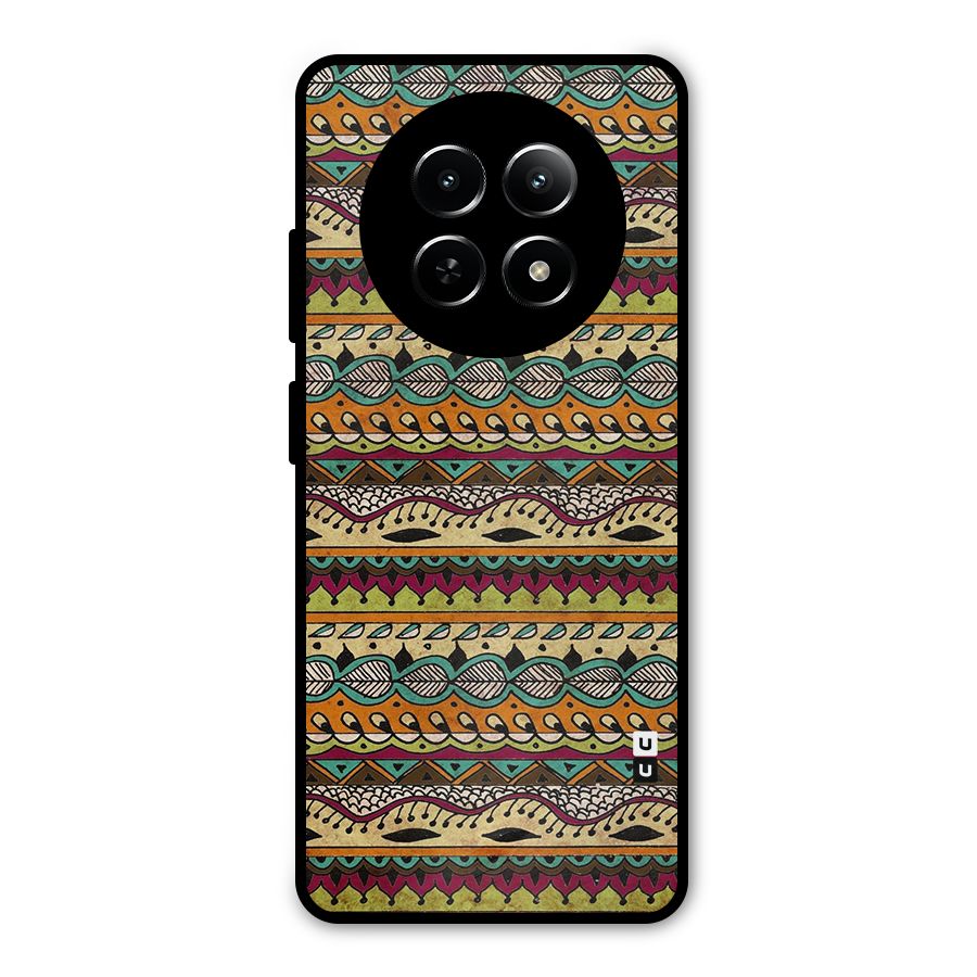 Bohemian Style Aztec Art Metal Back Case for Realme Narzo 70x 5G