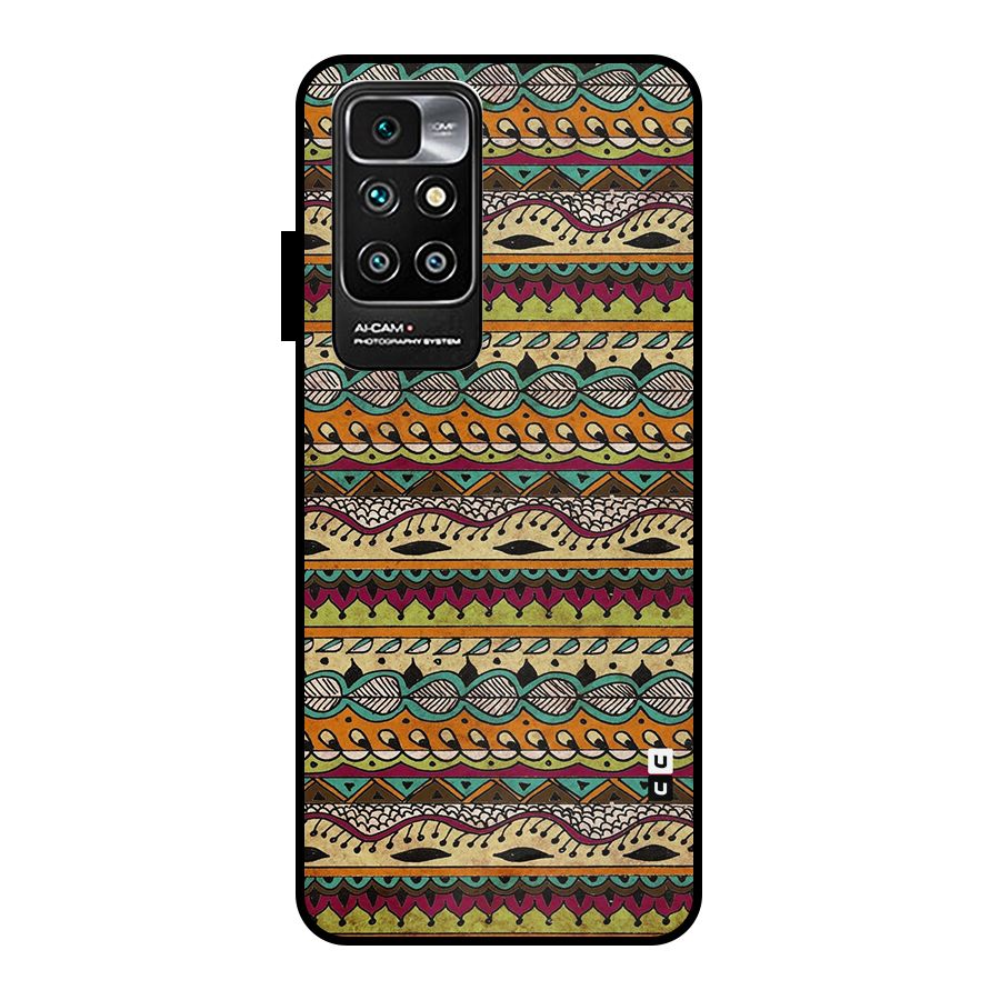 Bohemian Style Aztec Art Metal Back Case for Redmi 10 Prime