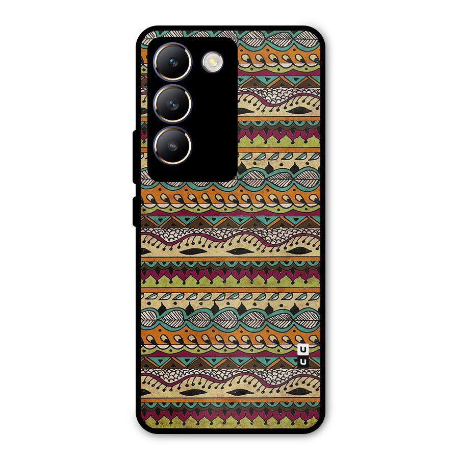 Bohemian Style Aztec Art Metal Back Case for Vivo T3 5G