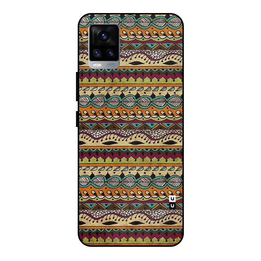 Bohemian Style Aztec Art Metal Back Case for Vivo V20 2021