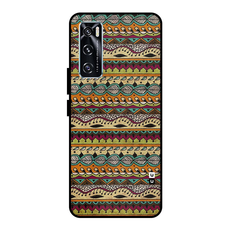 Bohemian Style Aztec Art Metal Back Case for Vivo V20 SE