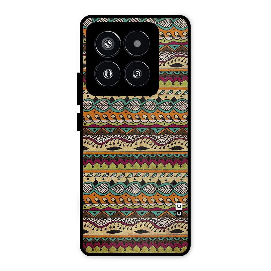 Bohemian Style Aztec Art Metal Back Case for Xiaomi 14 Pro
