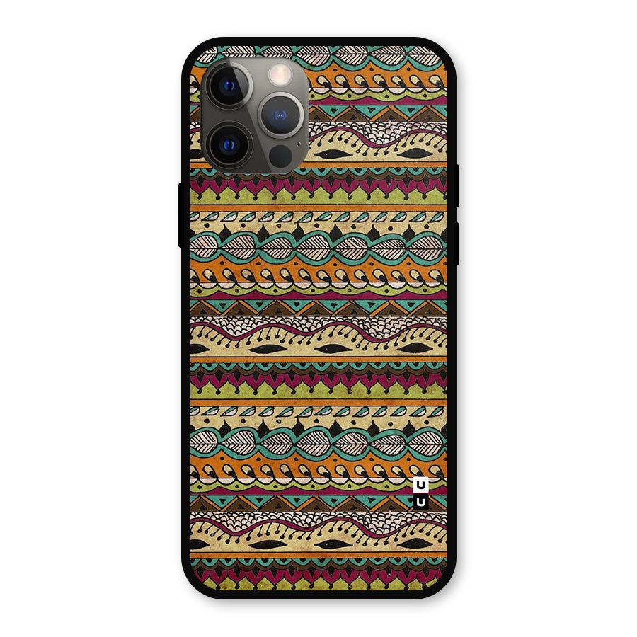 Bohemian Style Aztec Art Metal Back Case for iPhone 12 Pro