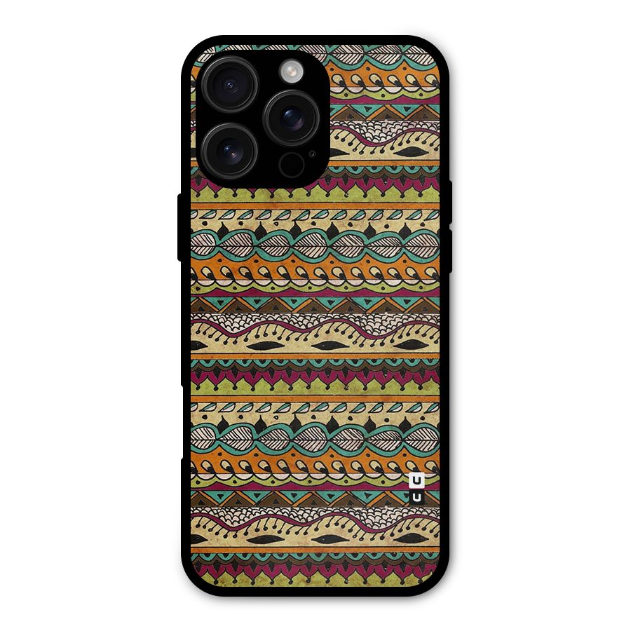 Bohemian Style Aztec Art Metal Back Case for iPhone 16 Pro Max