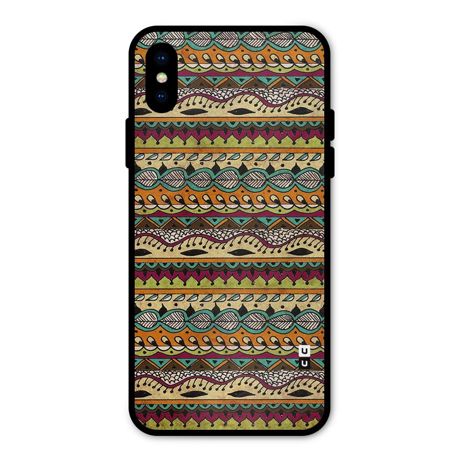 Bohemian Style Aztec Art Metal Back Case for iPhone XS