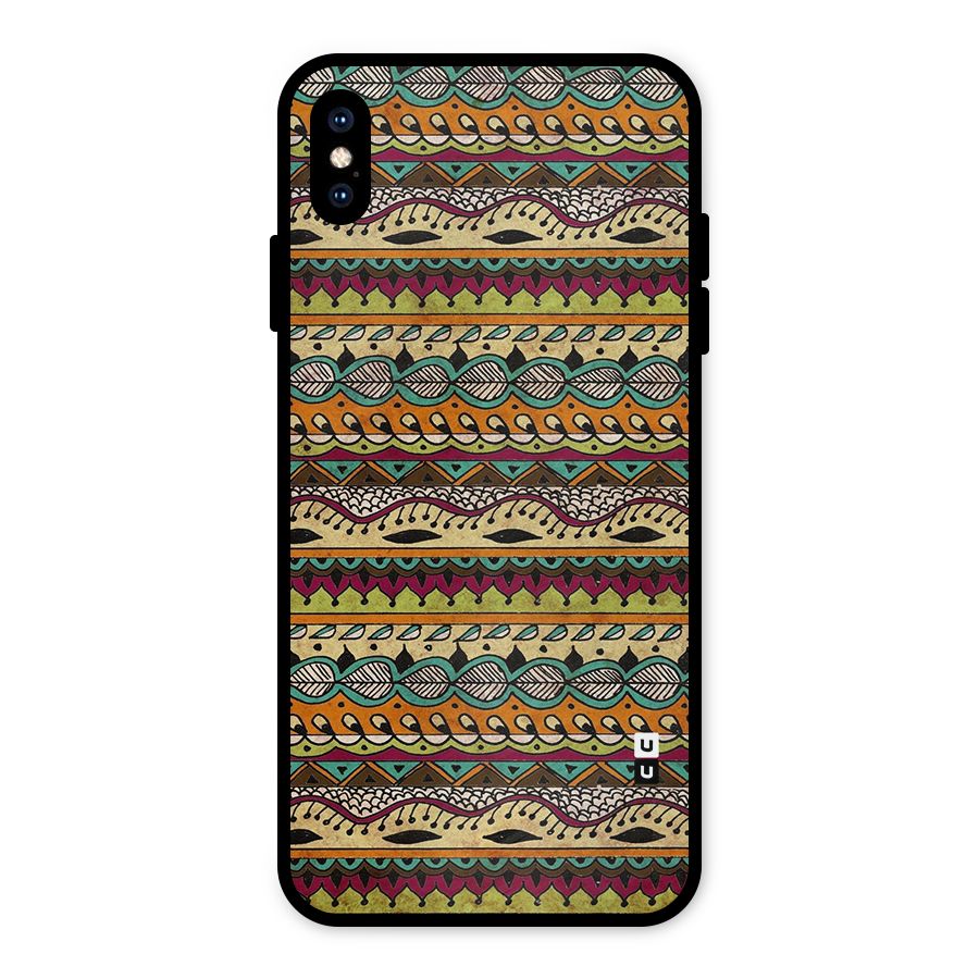 Bohemian Style Aztec Art Metal Back Case for iPhone XS Max