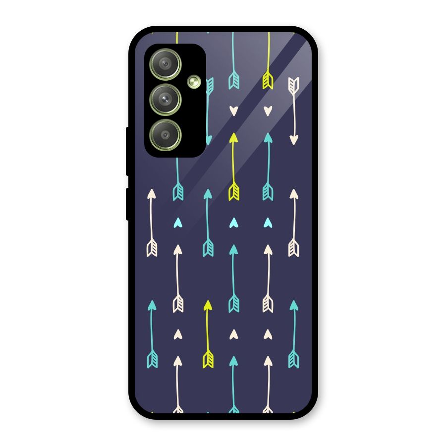 Boho Arrow Pattern Glass Back Case for Galaxy A54