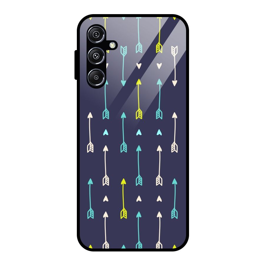 Boho Arrow Pattern Glass Back Case for Galaxy M34 5G