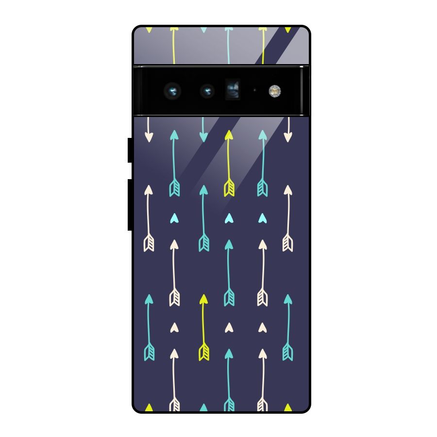 Boho Arrow Pattern Glass Back Case for Google Pixel 6 Pro