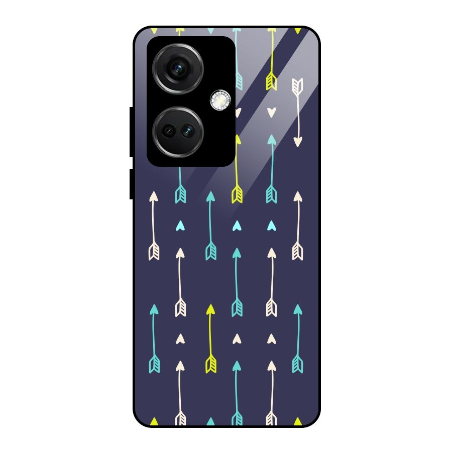 Boho Arrow Pattern Glass Back Case for OnePlus Nord CE 3 5G