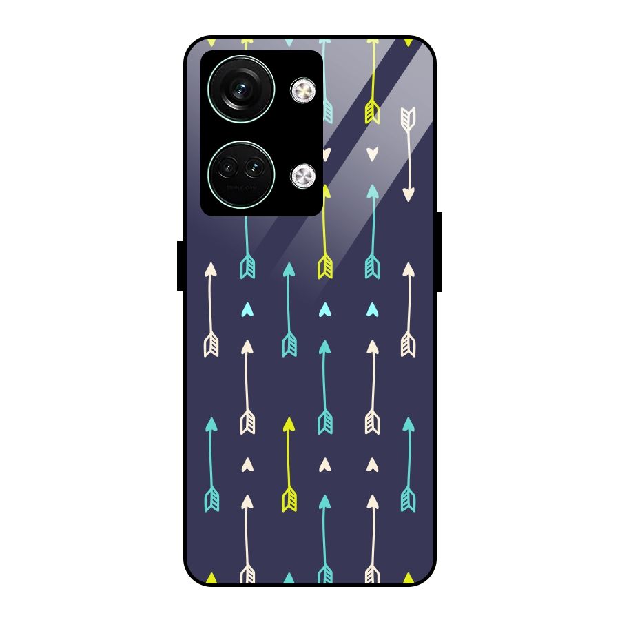 Boho Arrow Pattern Glass Back Case for Oneplus Nord 3
