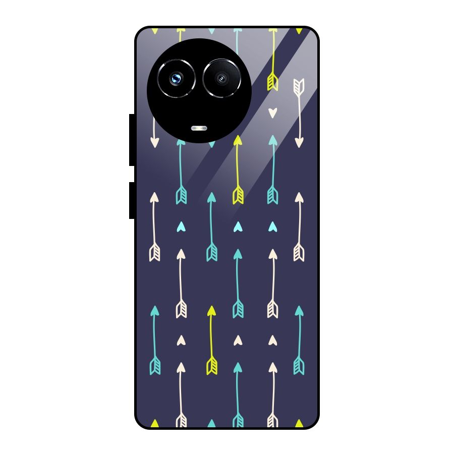 Boho Arrow Pattern Glass Back Case for Realme Narzo 60X