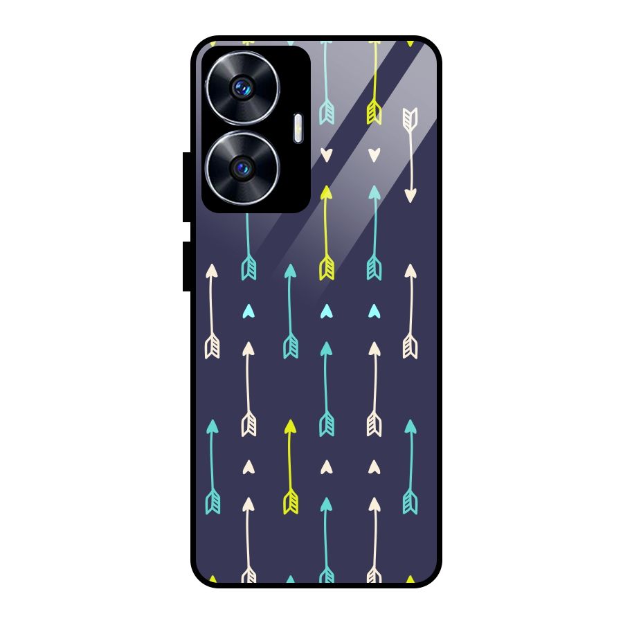Boho Arrow Pattern Glass Back Case for Realme Narzo N55