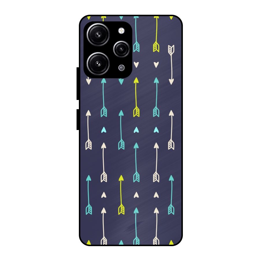 Boho Arrow Pattern Glass Back Case for Redmi 12 4G