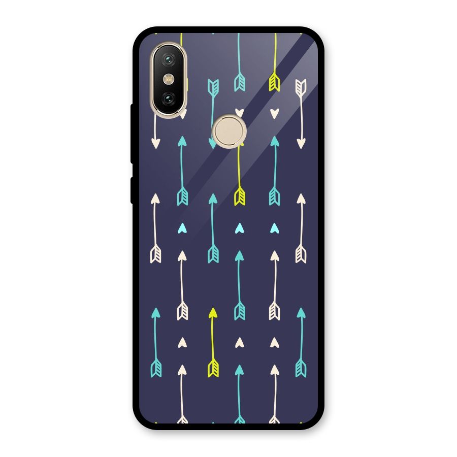 Boho Arrow Pattern Glass Back Case for Redmi A2