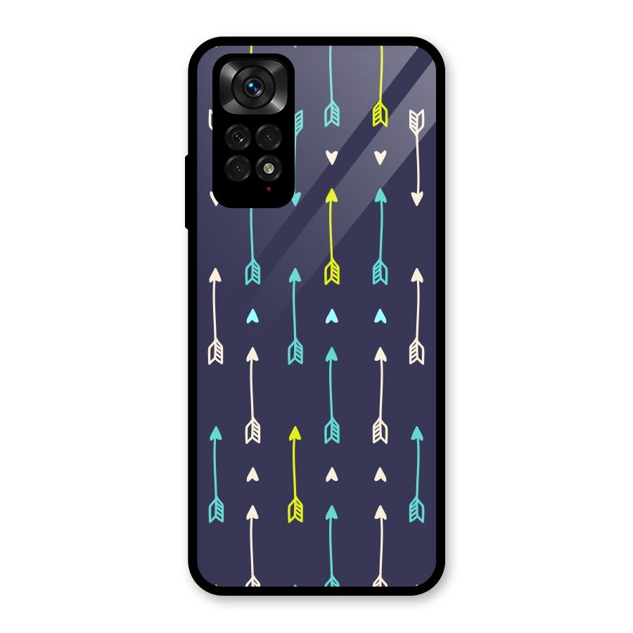 Boho Arrow Pattern Glass Back Case for Redmi Note 11S