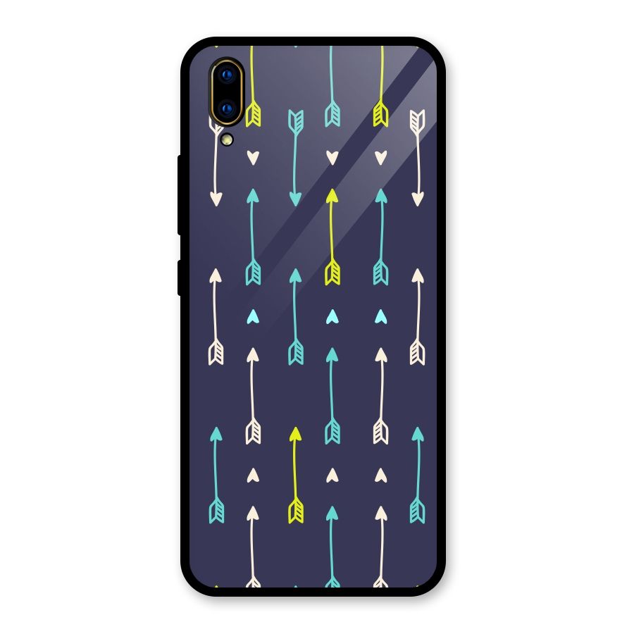 Boho Arrow Pattern Glass Back Case for Vivo V11 Pro