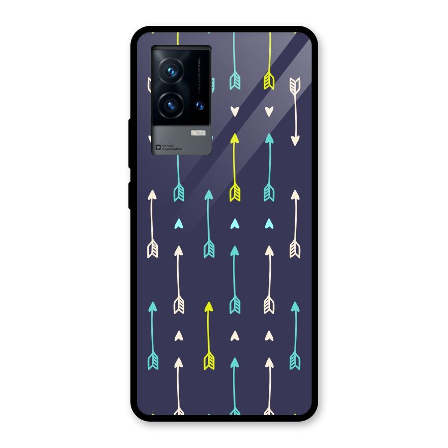 Boho Arrow Pattern Glass Back Case for iQOO 9 5G