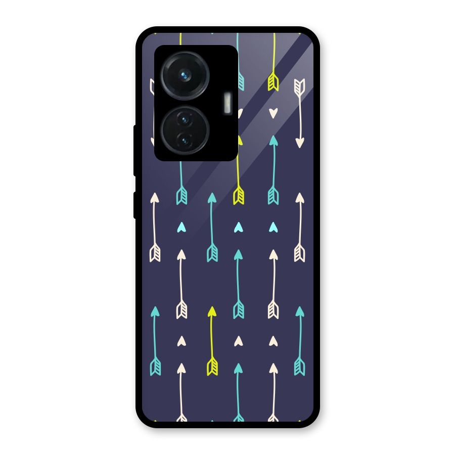 Boho Arrow Pattern Glass Back Case for iQOO Z6 44W